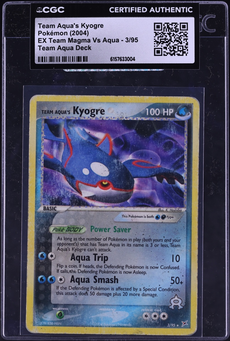 2004 Pokemon EX Team Magma Vs Team Aqua's Kyogre #3 CGC AUTH