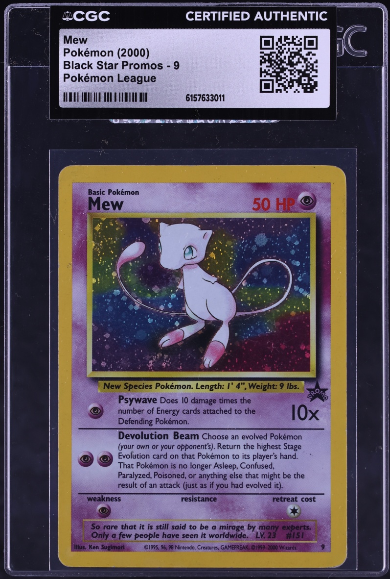 2000 Pokemon League Black Star Promo Holo Mew #9 CGC AUTH