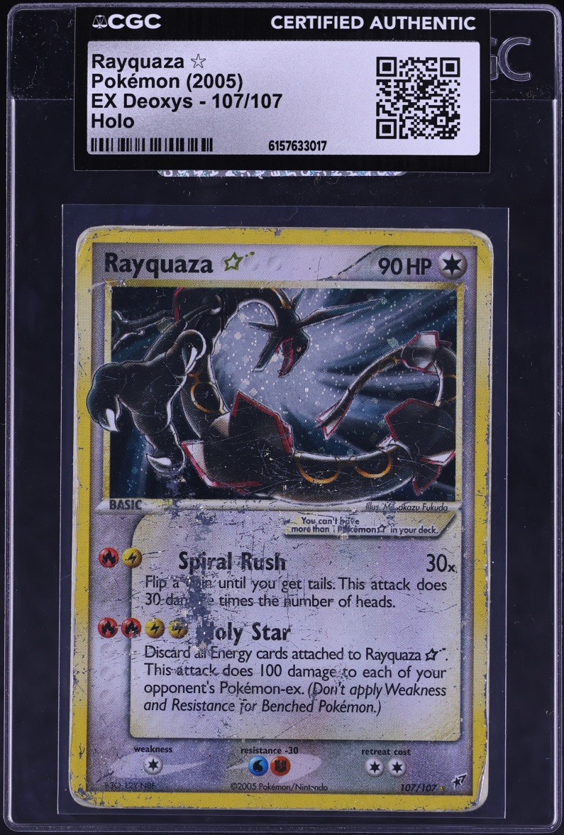 2005 Pokemon EX Deoxys Holo Rayquaza Gold Star #107 CGC AUTH