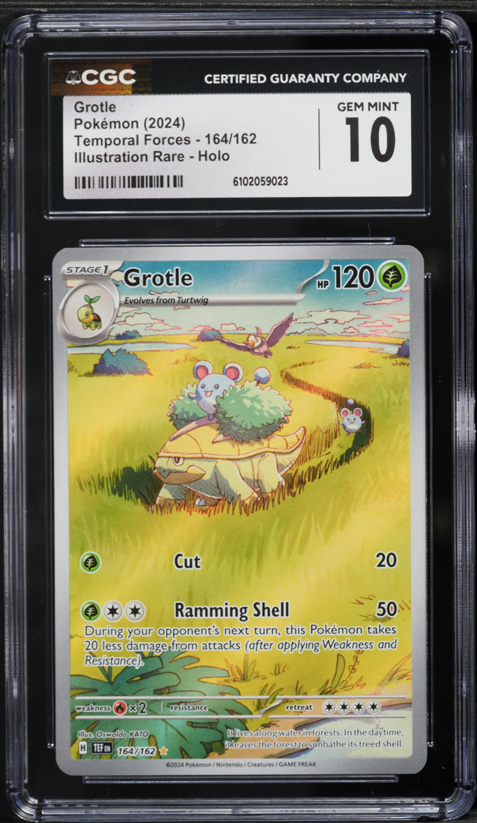 2024 Pokemon Scarlet & Violet Temporal Forces IR Grotle #164 CGC 10 GEM MINT