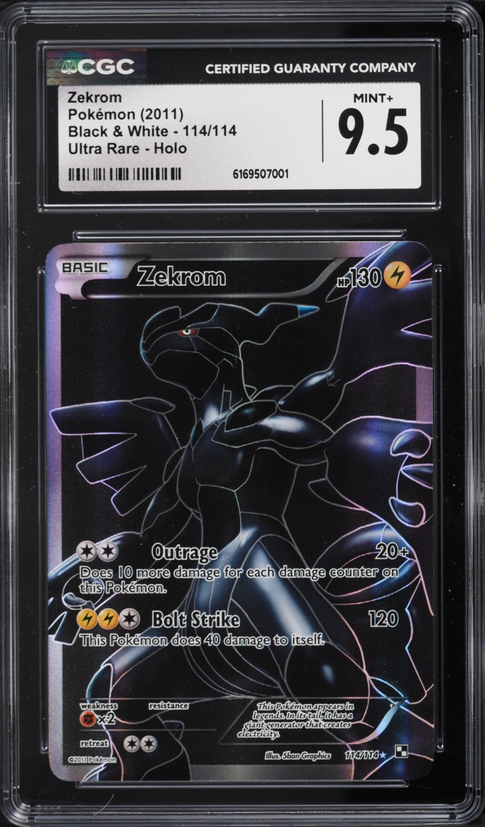 2011 Pokemon Black & White Full Art Zekrom #114 CGC 9.5 MINT+