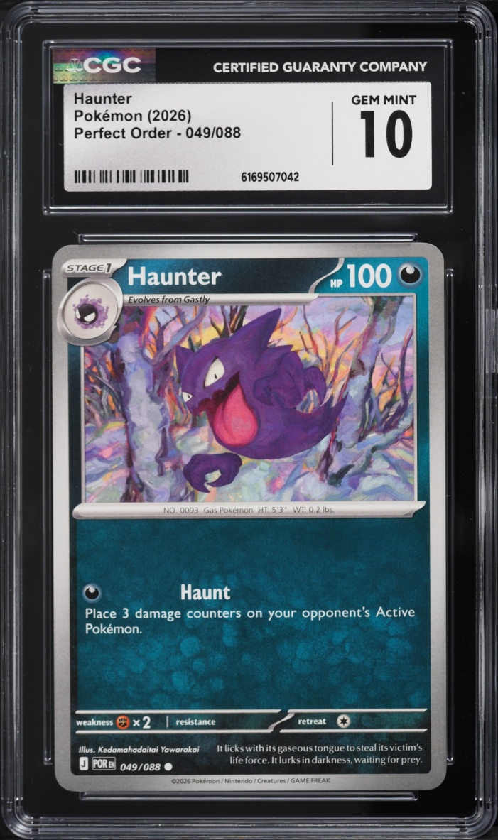 2026 Pokemon Mega Perfect Order Haunter #049 CGC 10 GEM MINT