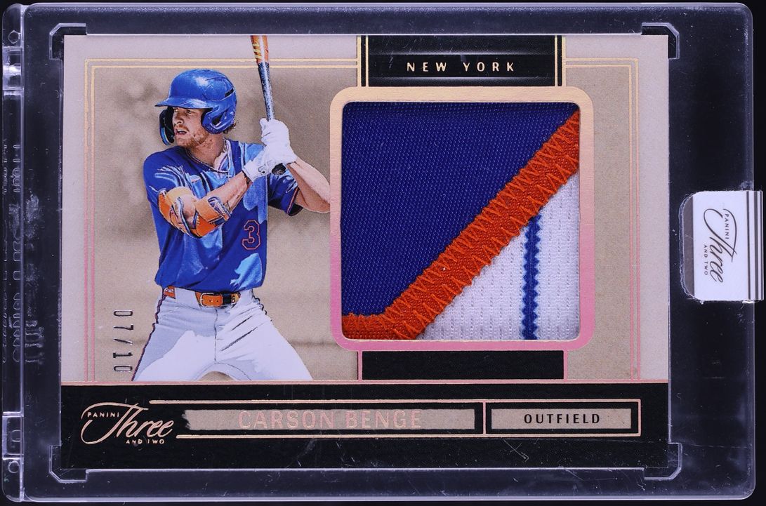 2025 Panini Three And Two Prospect Swatches Holo Gold Carson Benge ...