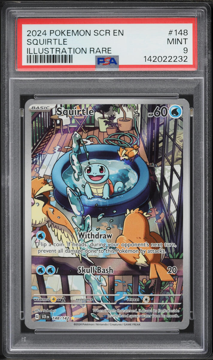 2024 Pokemon Scarlet & Violet Stellar Crown IR Squirtle #148 PSA 9 MINT