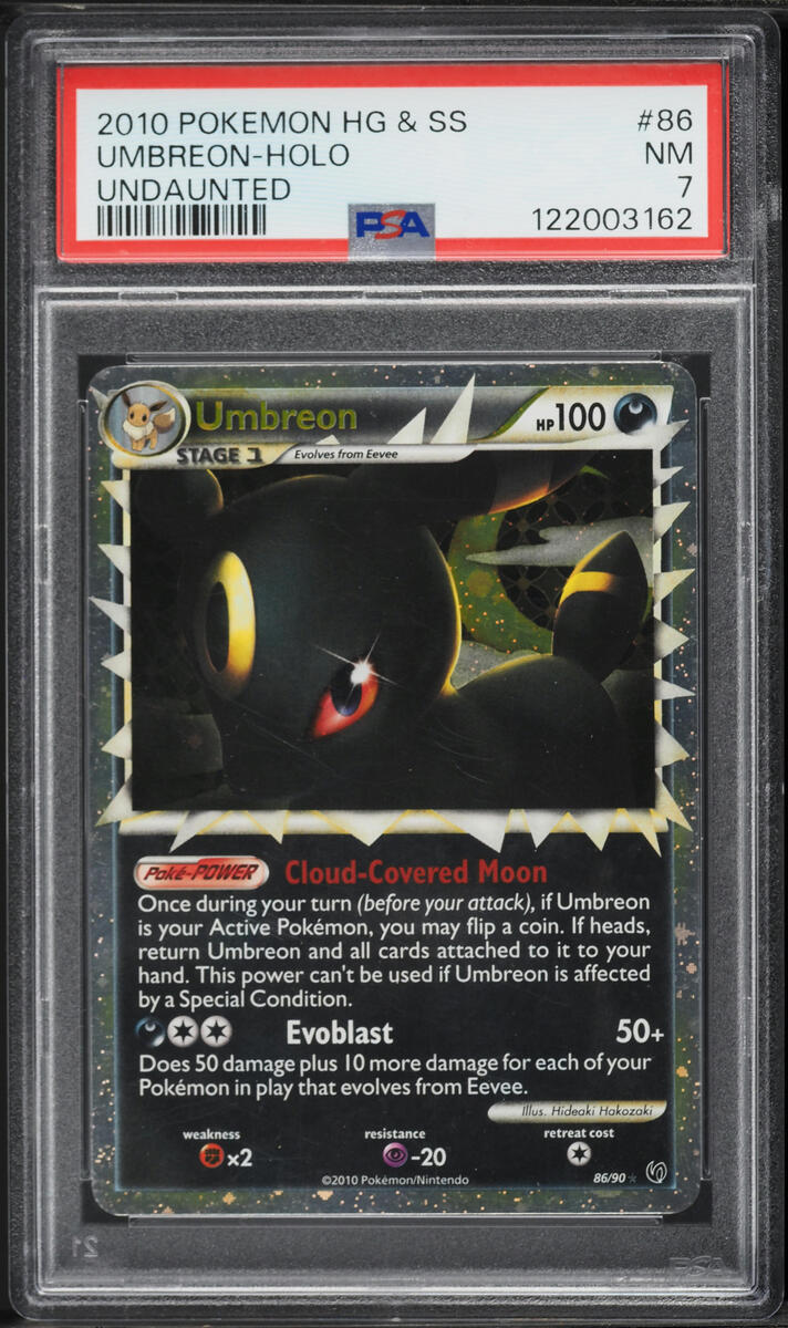 2010 Pokemon HeartGold & SoulSilver Undaunted Holo Prime Umbreon #86 PSA 7 NRMT
