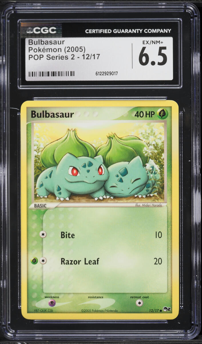 2005 Pokemon POP Series 2 Bulbasaur #12 CGC 6.5 EXMT+