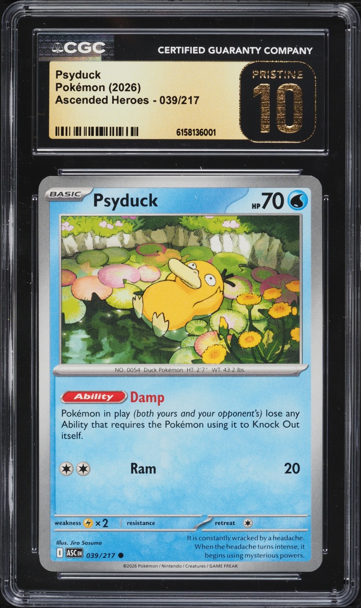 2026 Pokemon Mega Evolutions Ascended Heroes Psyduck #039 CGC 10 PRISTINE