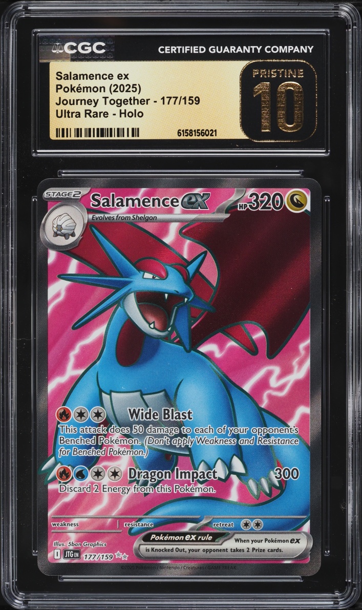 2025 Pokemon Scarlet & Violet Journey Together Full Art Salamence Ex #177 CGC 10 PRISTINE