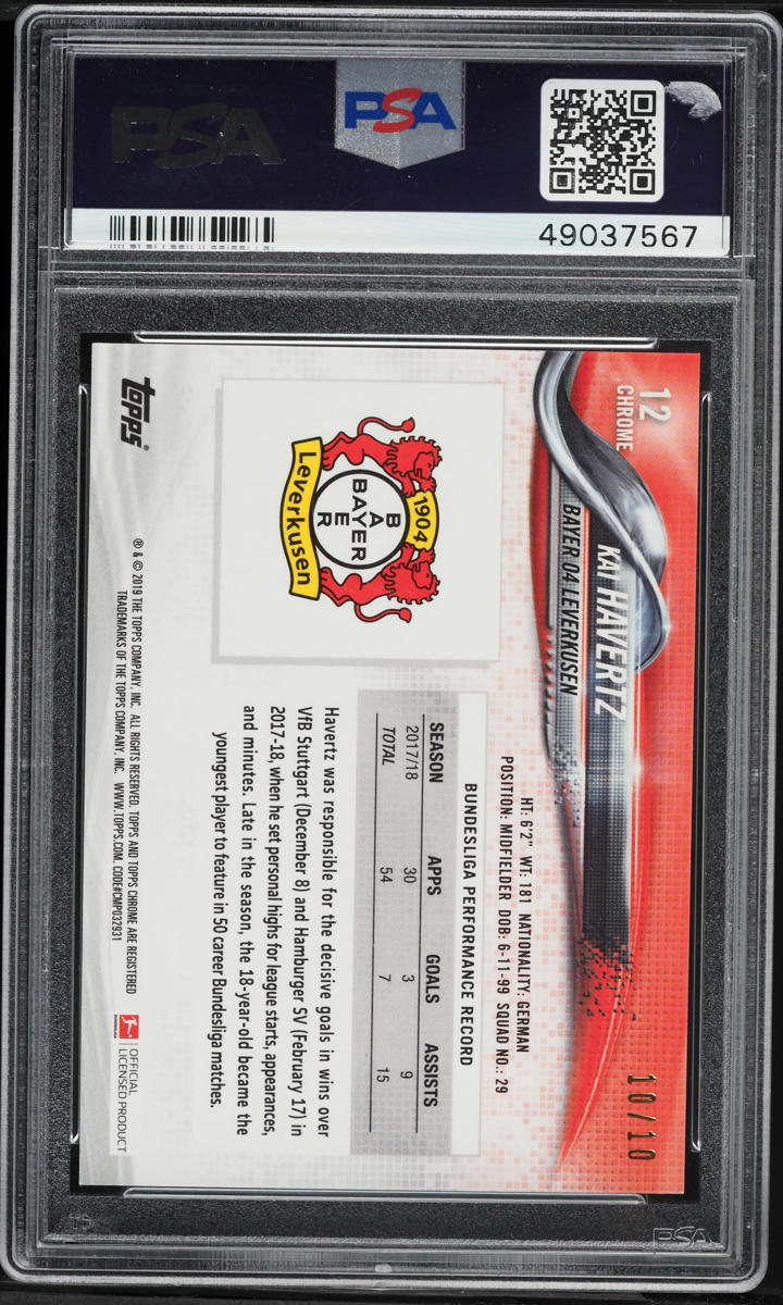 2018 Topps Chrome Bundesliga Red Wave Refractor Kai Havertz ROOKIE