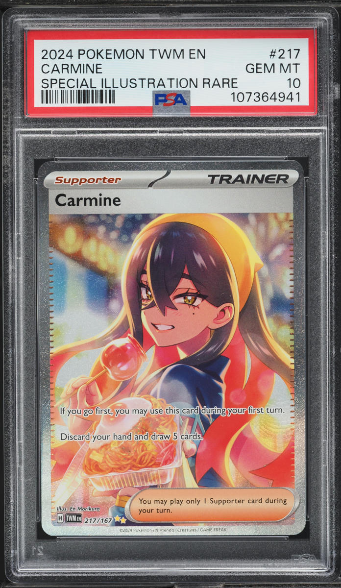 2024 Pokemon SV Twilight Masquerade SIR Carmine #217 PSA 10 GEM MINT
