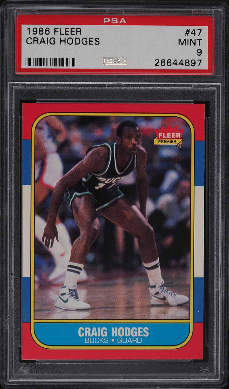 1986 Fleer Basketball Craig Hodges #47 PSA 9 MINT