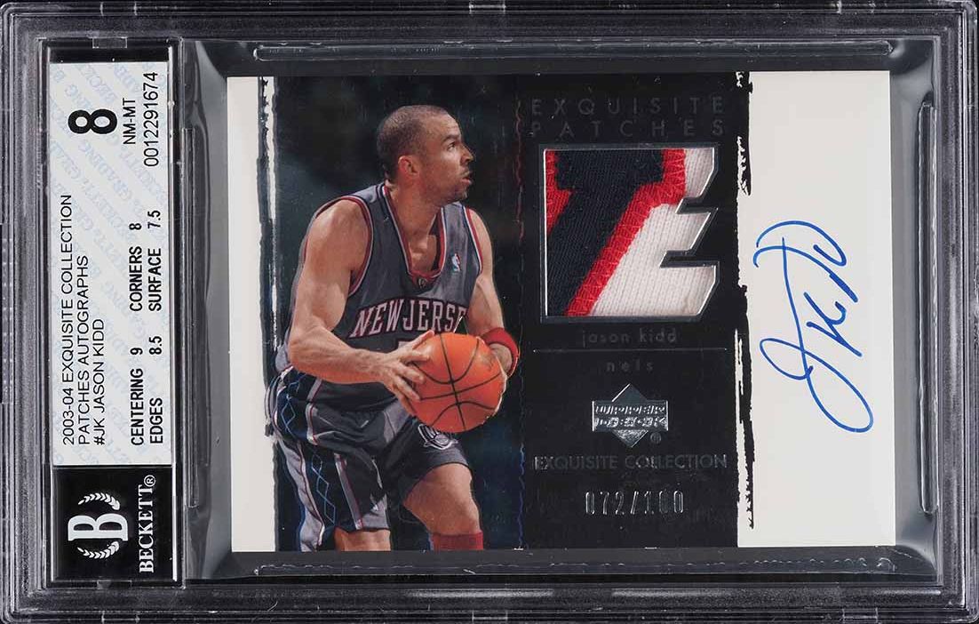2003 Exquisite Collection Jason Kidd PATCH AUTO /100 #AP-JK BGS 8 NM-MT - Photo 1
