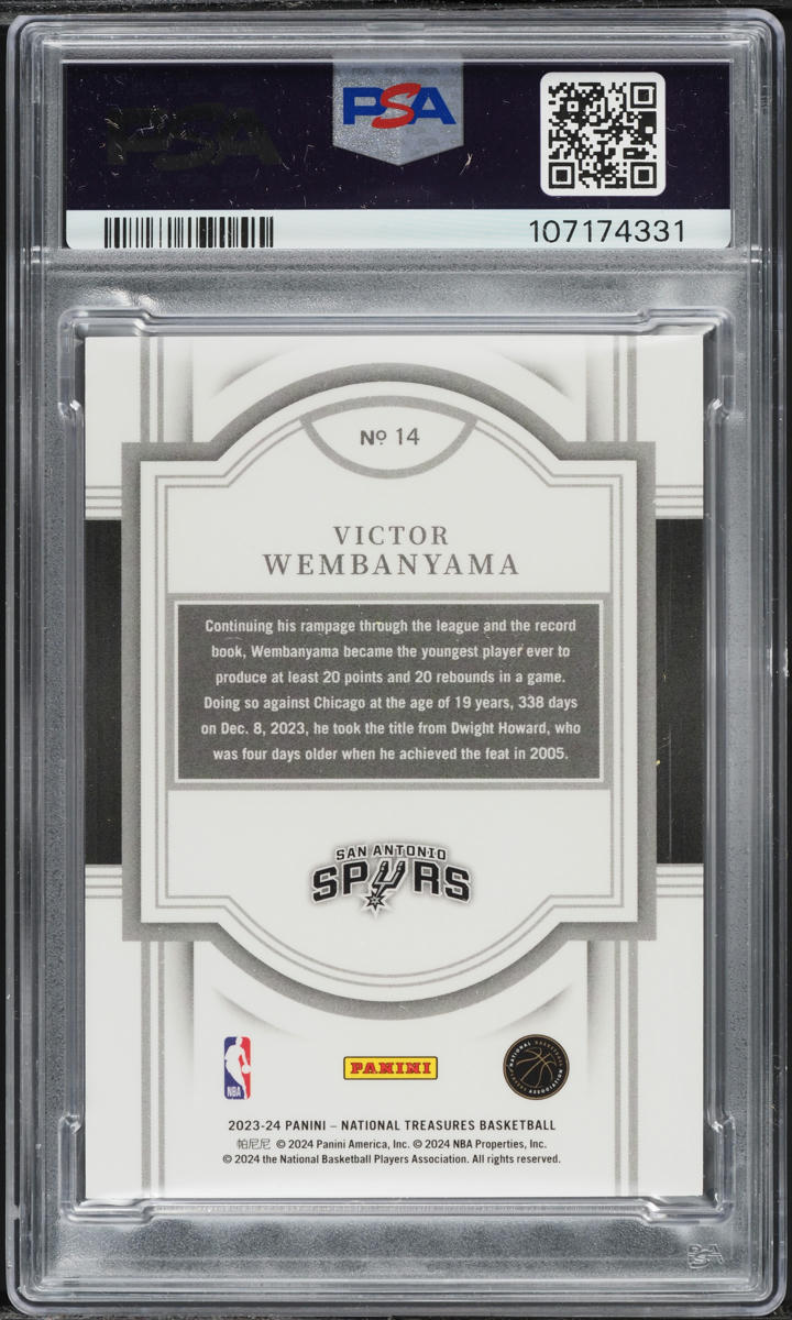 2023 National Treasures International Victor Wembanyama ROOKIE /33 #14 PSA 8