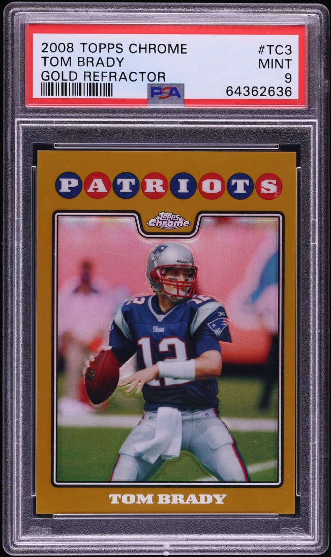 2008 Topps Chrome Gold Refractor Tom Brady /199 #TC3 PSA 9 MINT