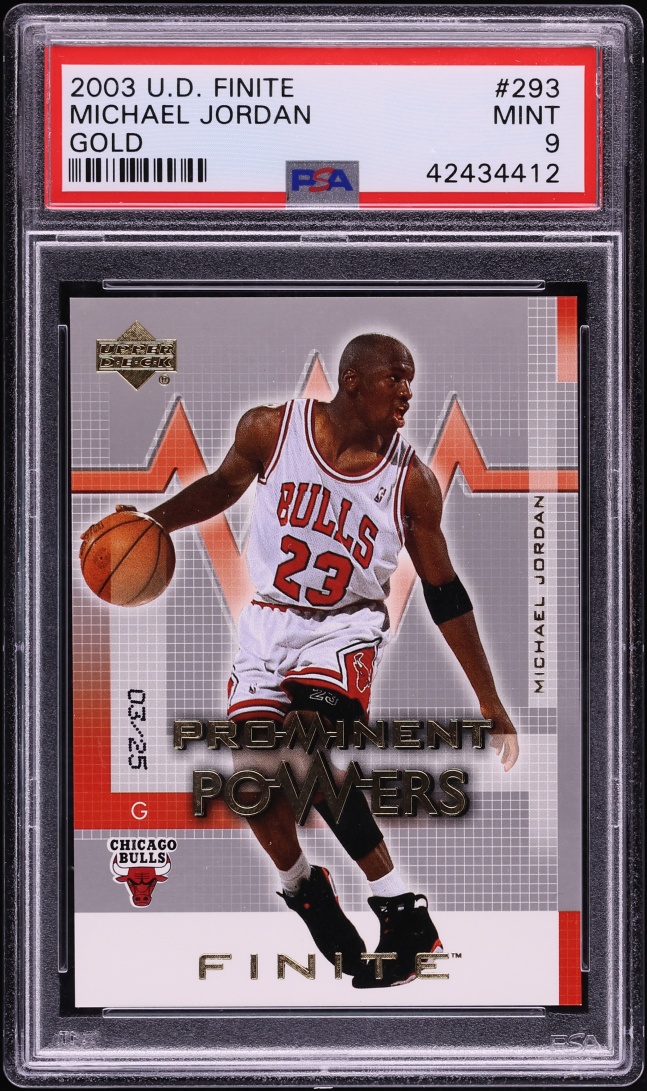 2003 Upper Deck Finite Gold Michael Jordan /25 #293 PSA 9 MINT