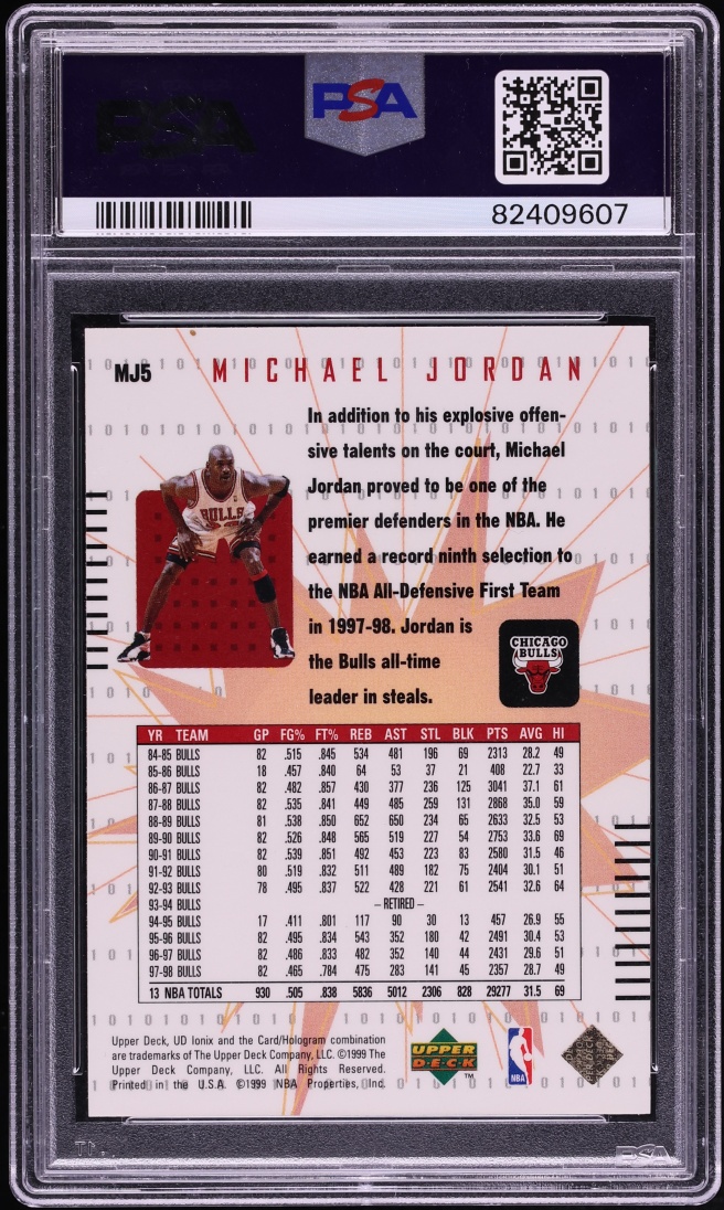1998 Upper Deck Ionix MJ Hologrfx Michael Jordan #MJ5 PSA 9 MINT - Photo 2
