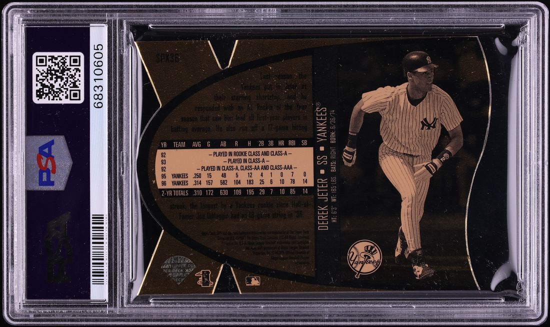 1997 SPx Gold Die-Cut Derek Jeter #SPX36 PSA 9 MINT - Photo 2