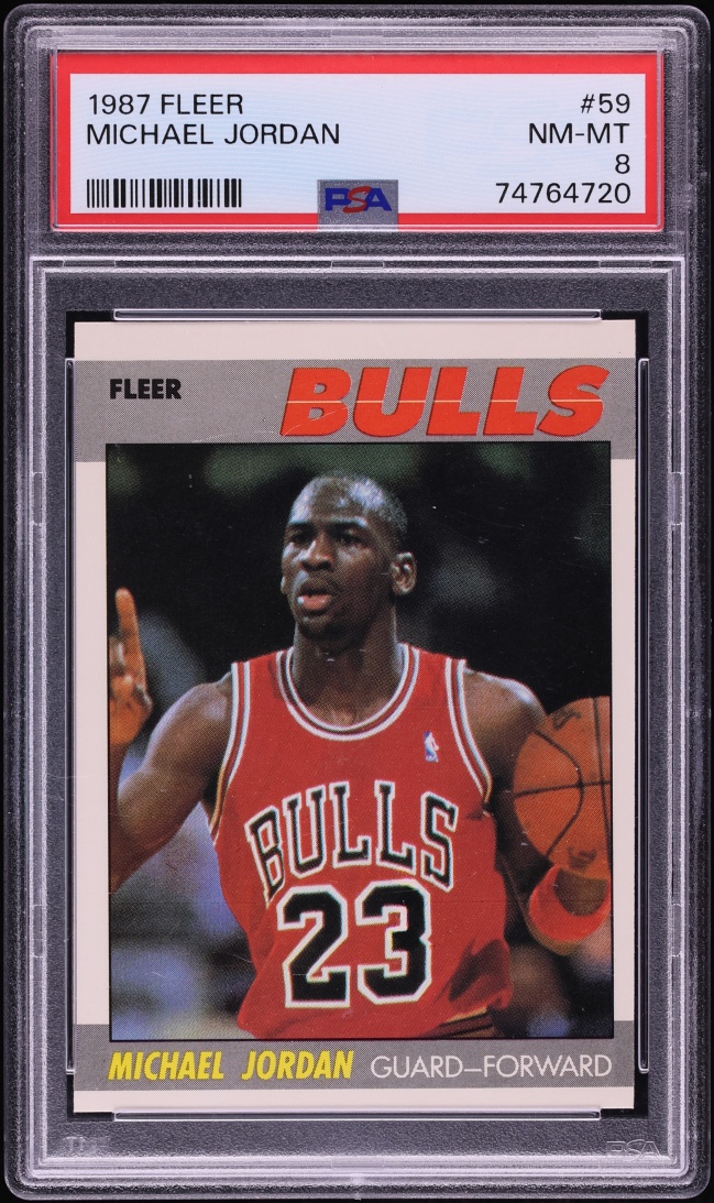 1987 Fleer Basketball Michael Jordan #59 PSA 8 NM-MT