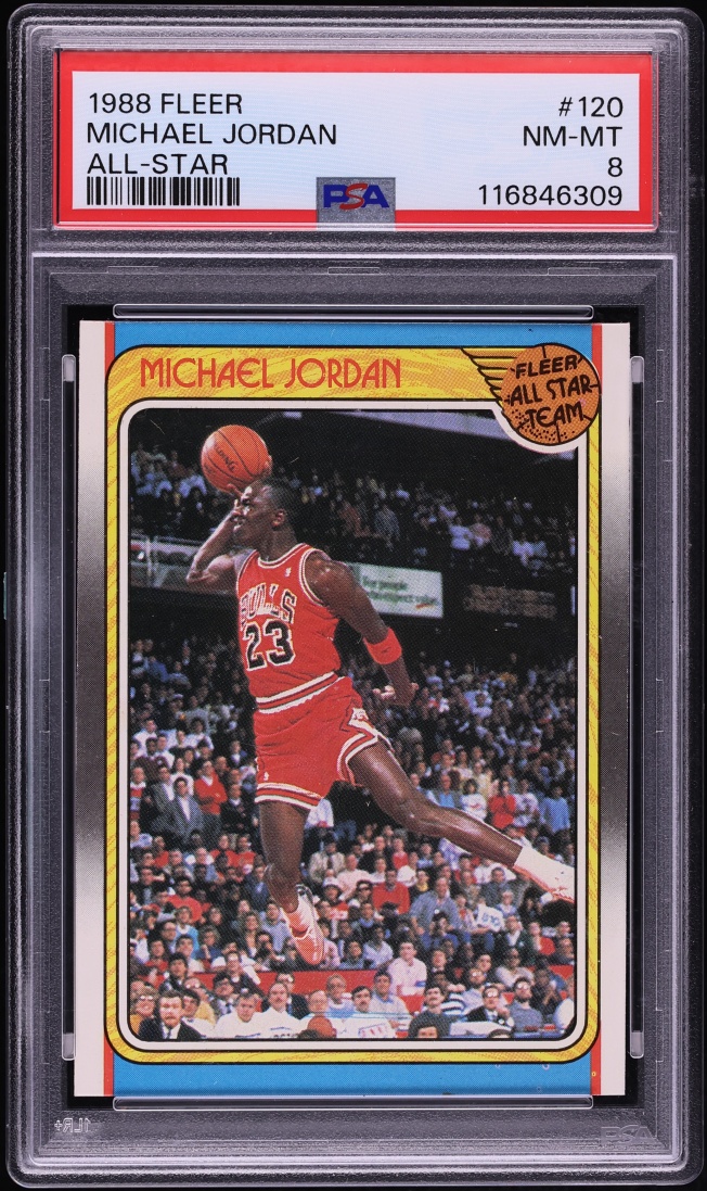 1988 Fleer Basketball Michael Jordan ALL-STAR #120 PSA 8 NM-MT