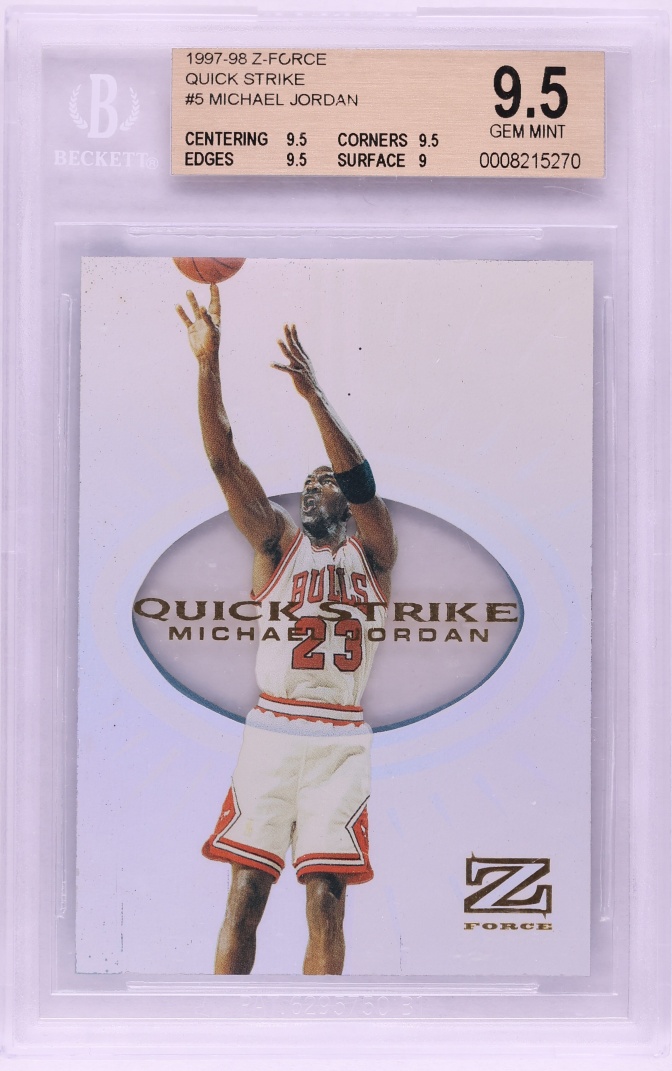 1997 Skybox Z-Force Quick Strike Michael Jordan #5QS BGS 9.5 GEM MINT