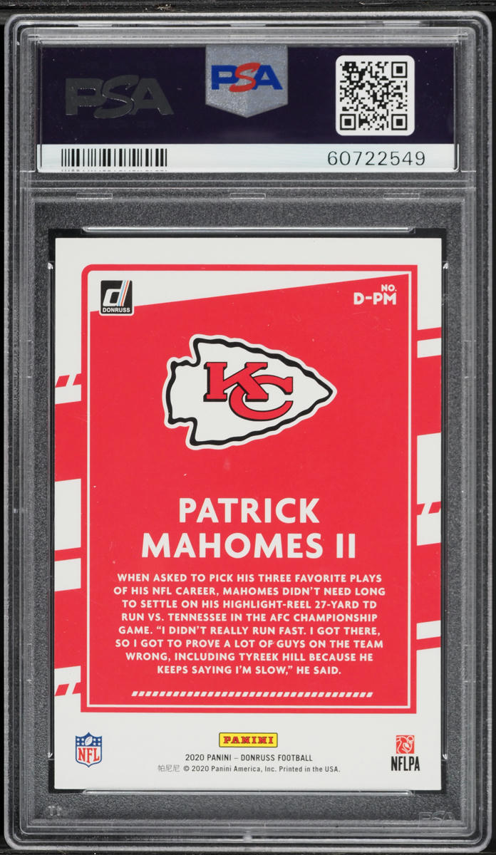 2020 Donruss Dominators Patrick Mahomes II #D-PM PSA 10 GEM MINT