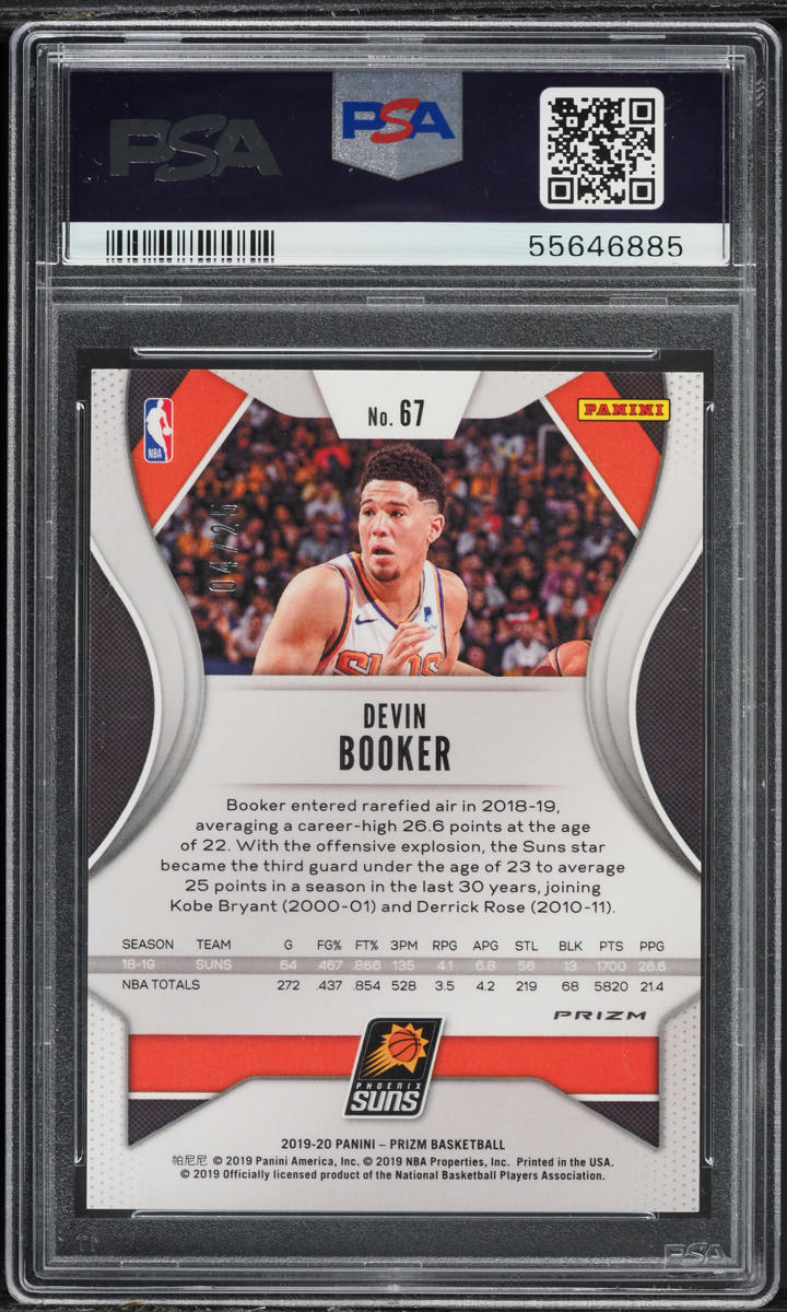 2019 Panini Prizm Mojo Devin Booker /25 #67 PSA 10 GEM MINT