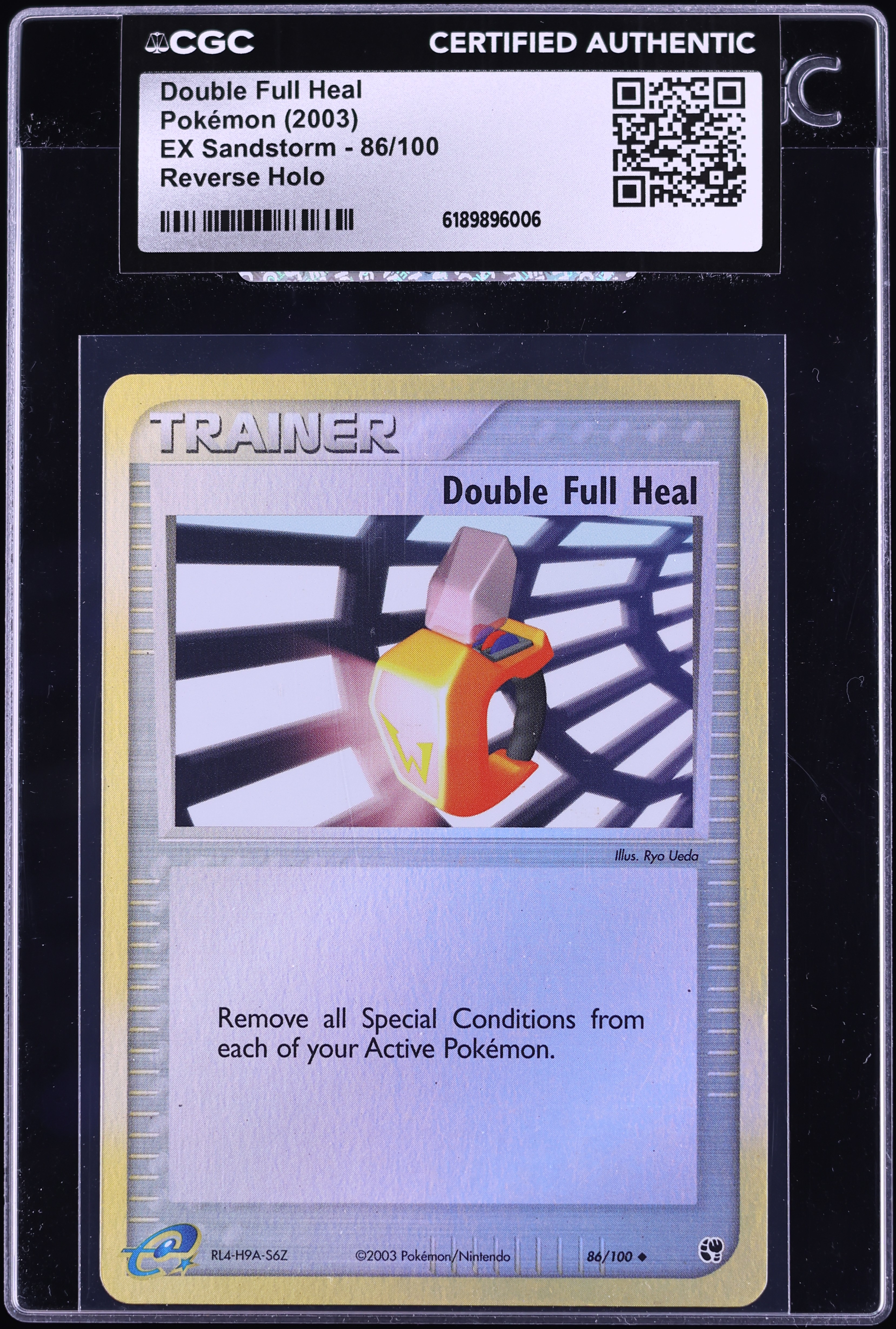 2003 Pokemon EX Sandstorm Reverse Holo Double Full Heal #86 CGC AUTH