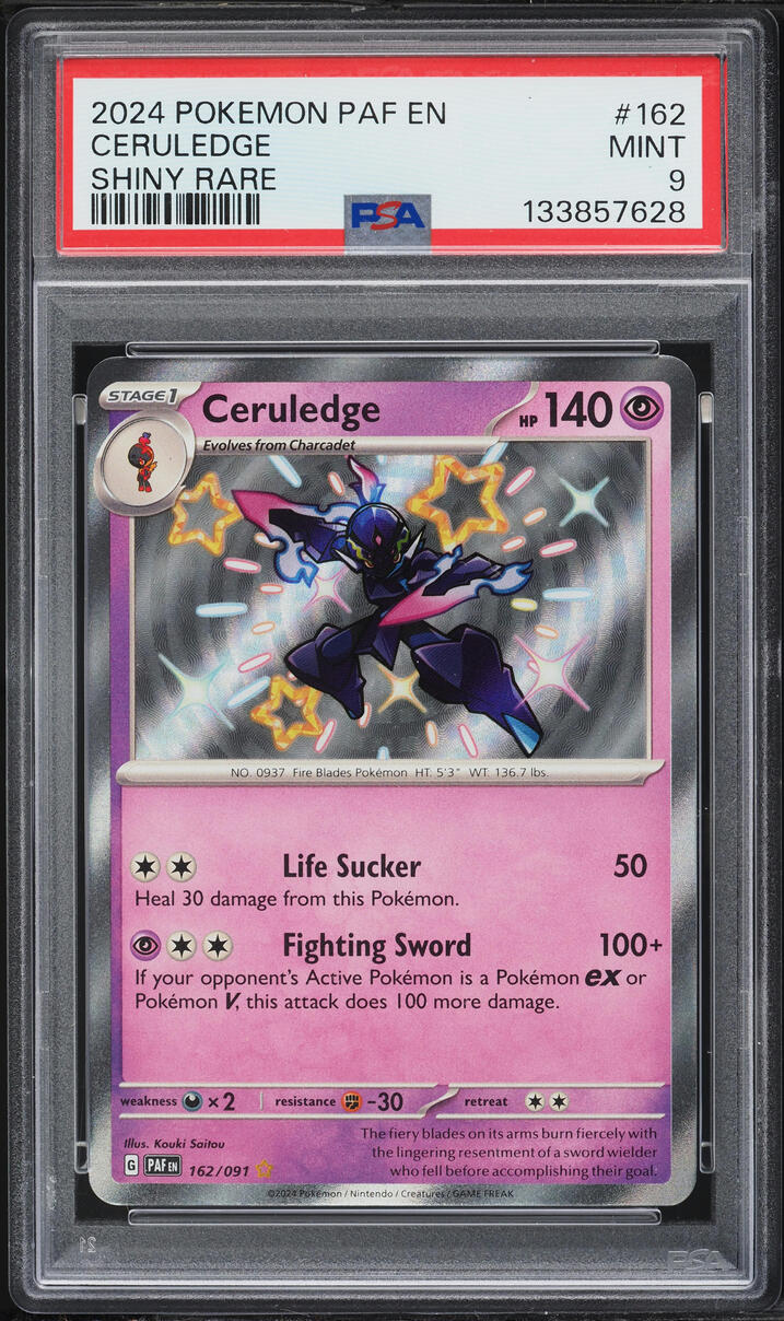 2024 Pokemon Scarlet & Violet Paldean Fates Shiny Ceruledge #162 PSA 9 MINT