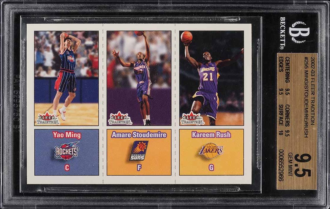 2002 Fleer Tradition Yao Ming Amare Stoudemire Rush ROOKIE #295 BGS 9.5 GEM MINT