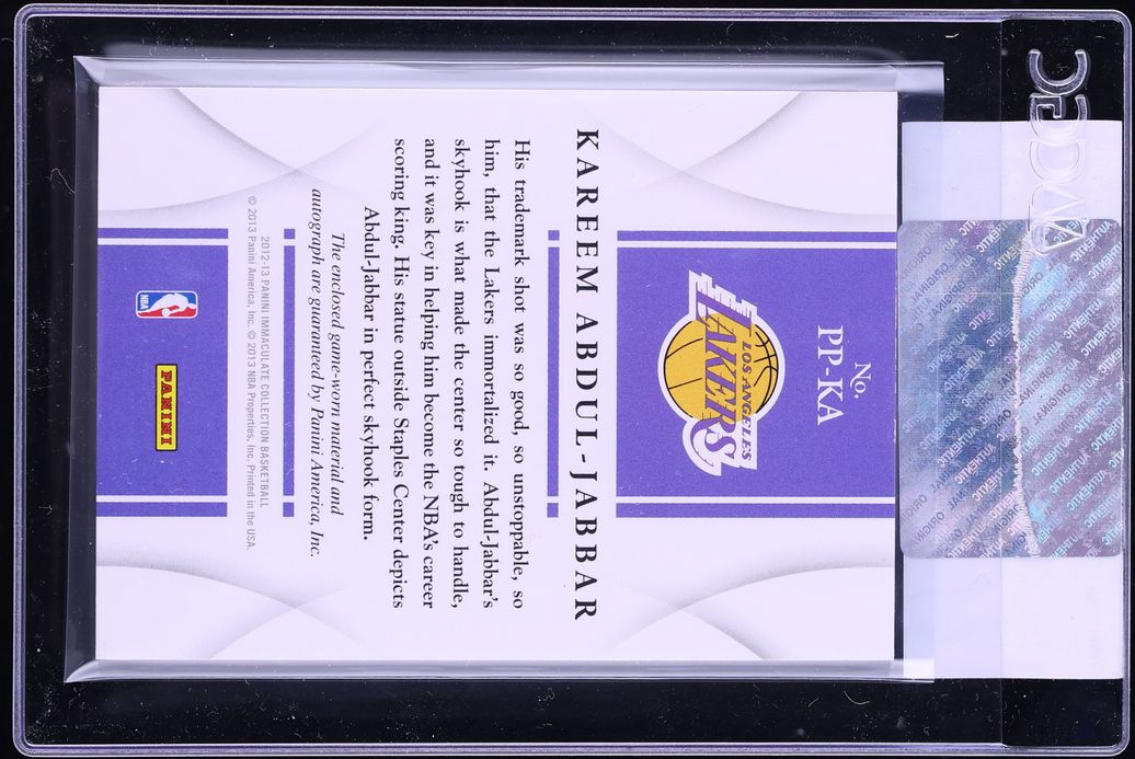 2012 Immaculate Collection Premium Kareem Abdul-Jabbar PATCH AUTO /30 #PP-KA CGC AUTH - Photo 2