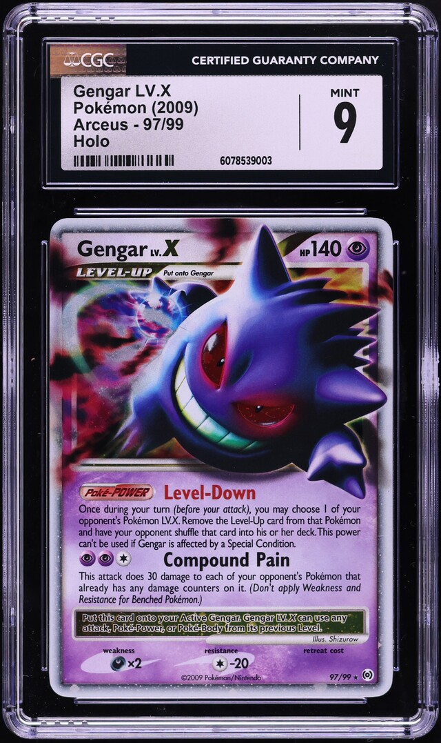 2009 Pokemon Platinum Arceus Holo Gengar Lv.X #97 CGC 9 MINT