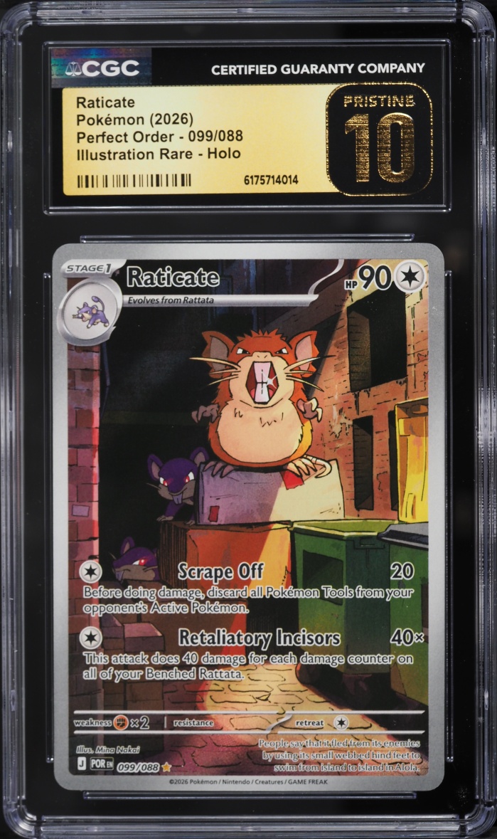 2026 Pokemon Mega Evolution Perfect Order IR Raticate #99 CGC 10 PRISTINE