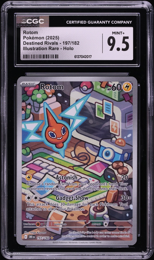 2025 Pokemon Scarlet & Violet Destined Rivals IR Rotom #197 CGC 9.5 MINT+