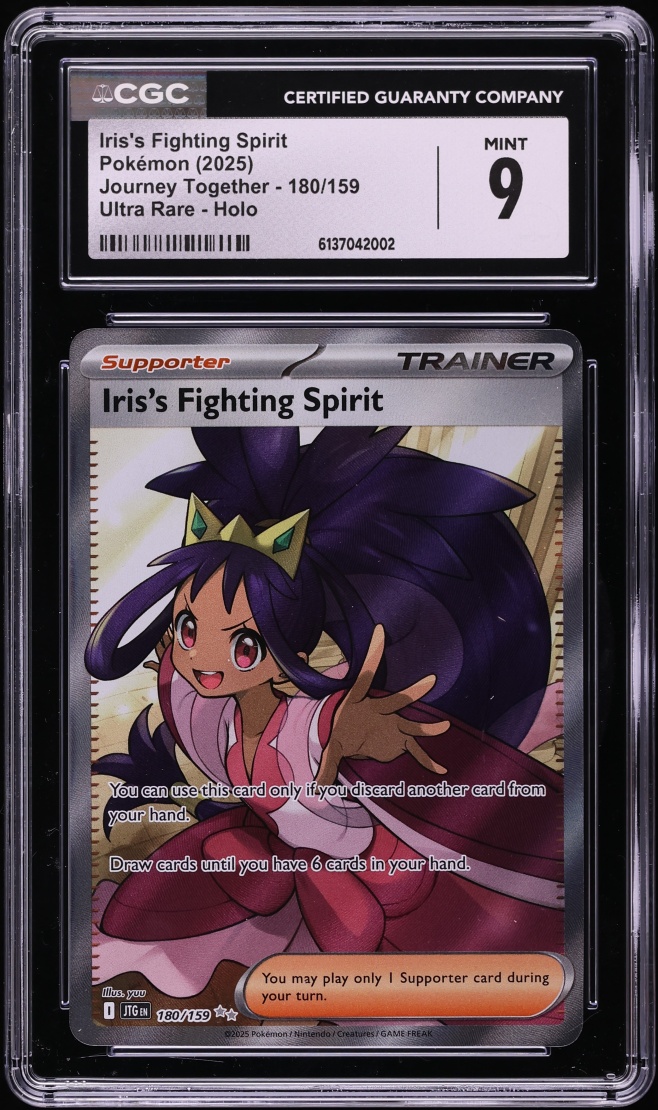 2025 Pokemon Scarlet & Violet Journey Together Full Art Iris's Fighting Spirit #180 CGC 9 MINT