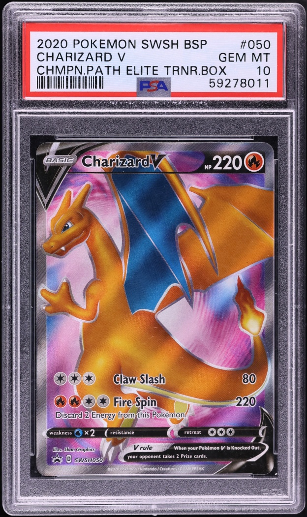 2020 Pokemon Sword & Shield Promo Champion's Path ETB Full Art Charizard V #50 PSA 10 GEM MINT