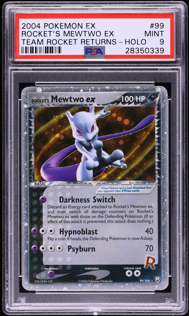 2004 Pokemon Ex Team Rocket Returns Holo Rocket's Mewtwo ex #99 PSA 9 MINT