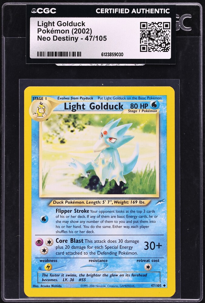 2002 Pokemon Neo Destiny Light Golduck #47 CGC AUTH