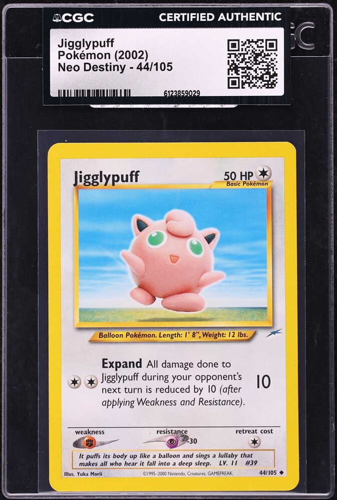 2002 Pokemon Neo Destiny Jigglypuff #44 CGC AUTH
