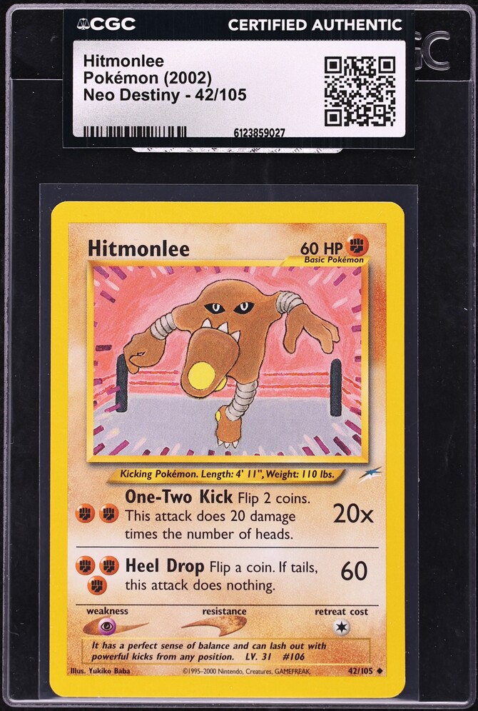 2002 Pokemon Neo Destiny Hitmonlee #42 CGC AUTH