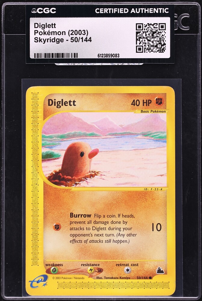 2003 Pokemon Skyridge Diglett #50 CGC AUTH