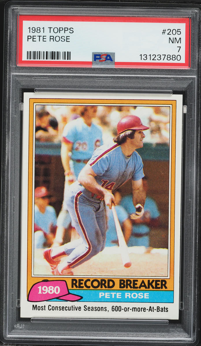1981 Topps Record Breaker Pete Rose #205 PSA 7 NRMT