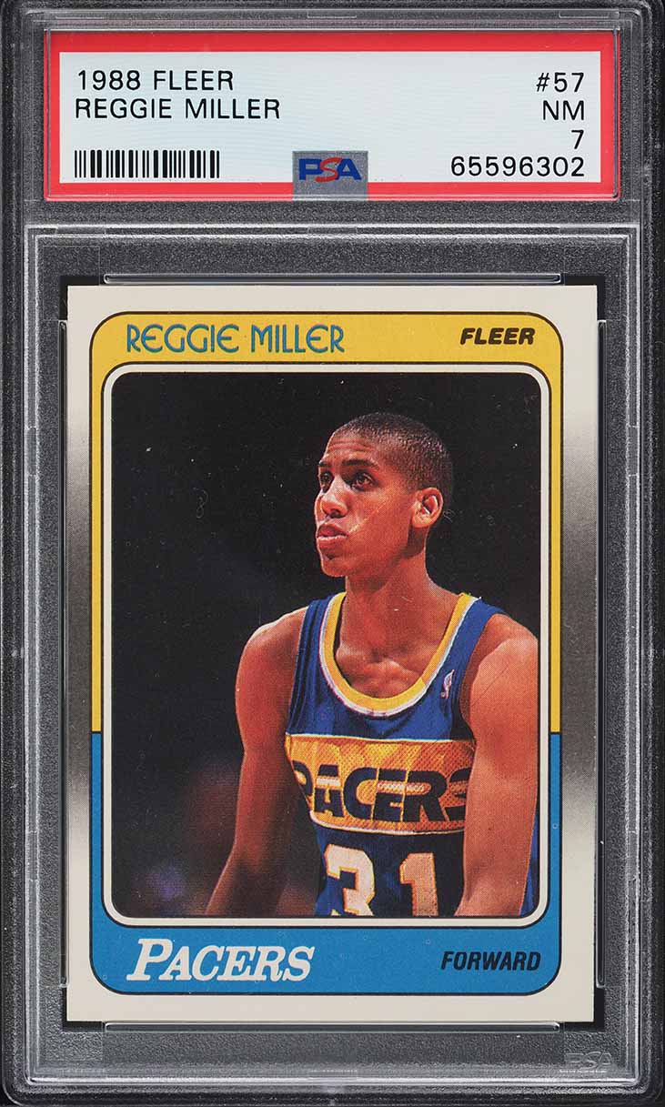 1988 Fleer Basketball Reggie Miller ROOKIE #57 PSA 7 NRMT