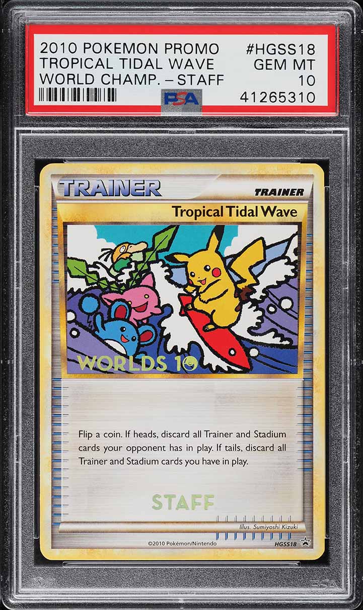 2010 Pokemon World Championships Promo Staff Tropical Tidal Wave PSA 10 GEM MINT