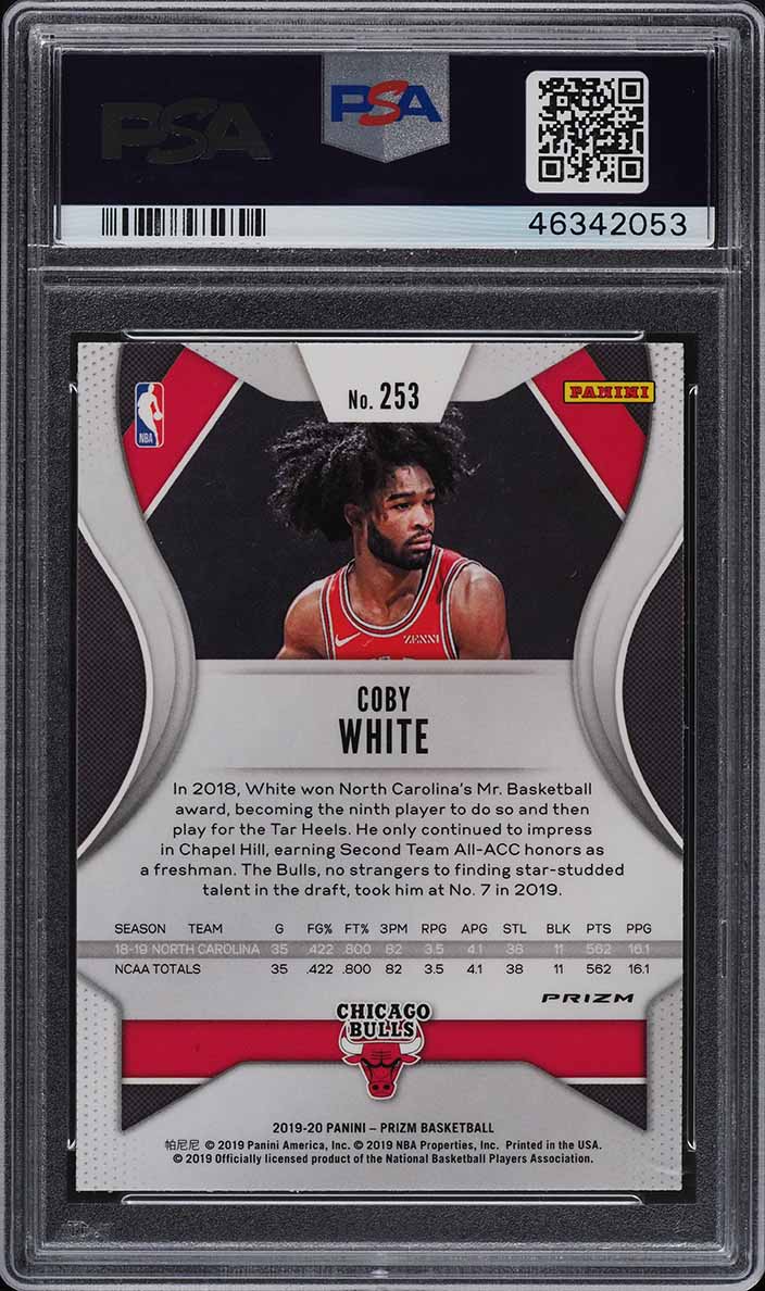 2019 Panini Prizm Green Coby White ROOKIE #253 PSA 10 GEM MINT