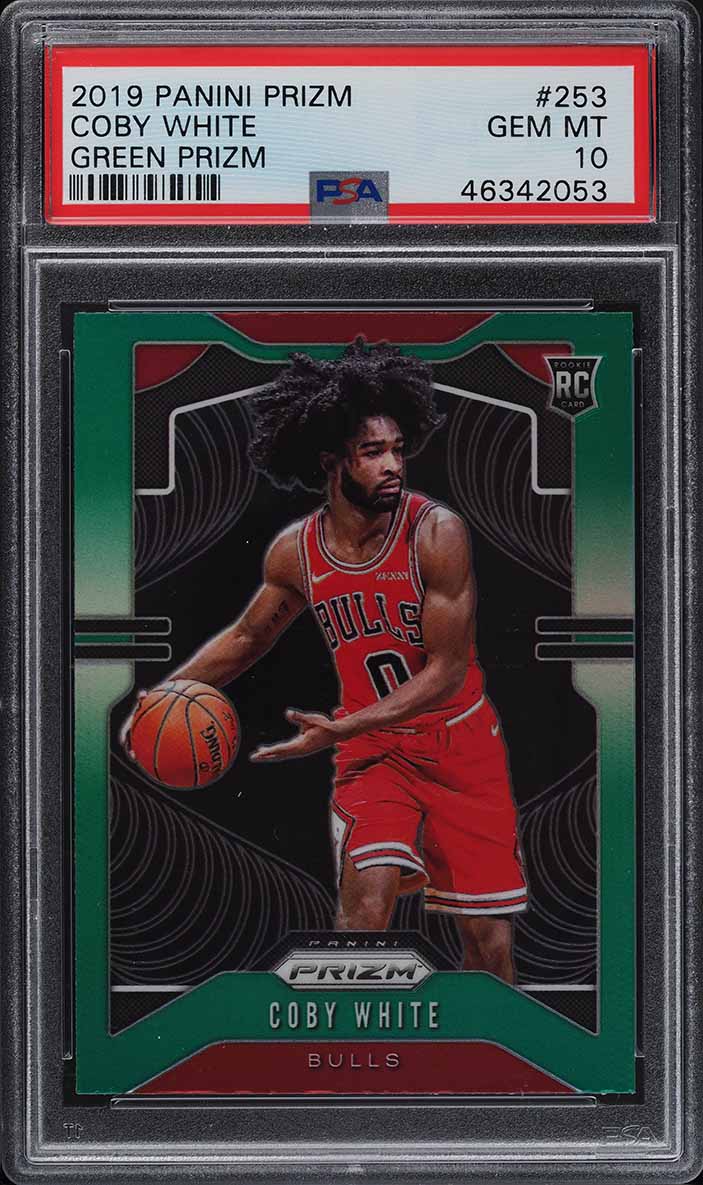 2019 Panini Prizm Green Coby White ROOKIE #253 PSA 10 GEM MINT