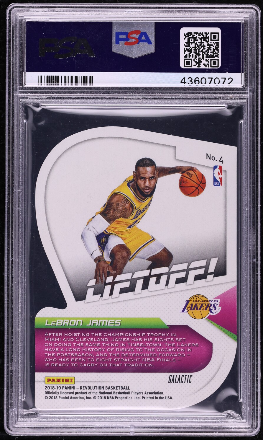 2018 Panini Revolution Liftoff! Galatic LeBron James #4 PSA 10 GEM MINT - Photo 2