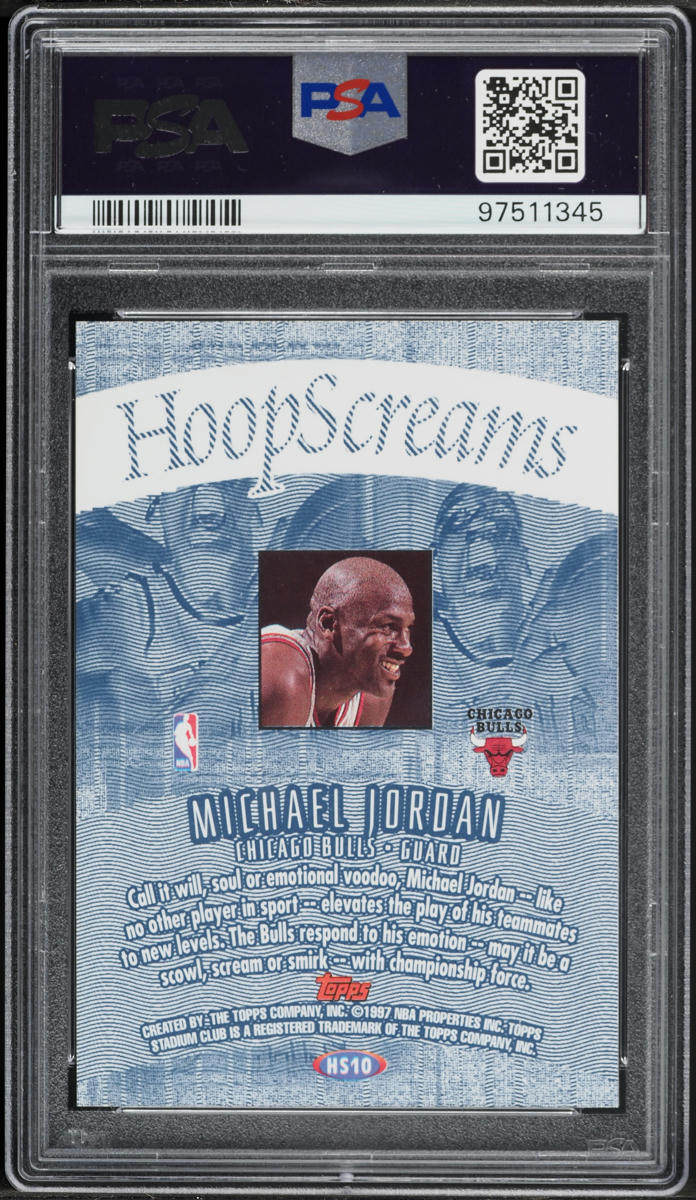 1997 Stadium Club Hoop Screams Michael Jordan #HS10 PSA 10 GEM MINT
