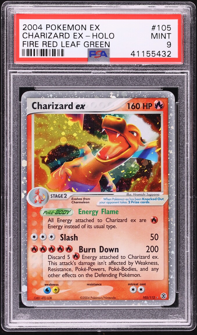 2004 Pokemon EX Fire Red & Leaf Green Holo Charizard ex #105 PSA 9 MINT