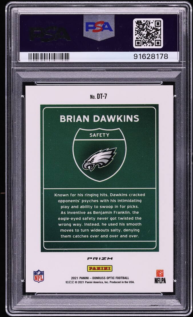 2021 Donruss Optic Downtown Prizm Brian Dawkins #DT-7 PSA 10 GEM MINT