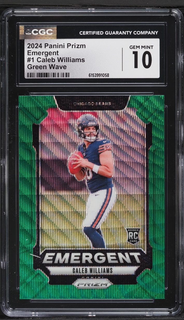 2024 Panini Prizm Emergent Green Wave Caleb Williams ROOKIE #1 CGC 10 GEM MINT